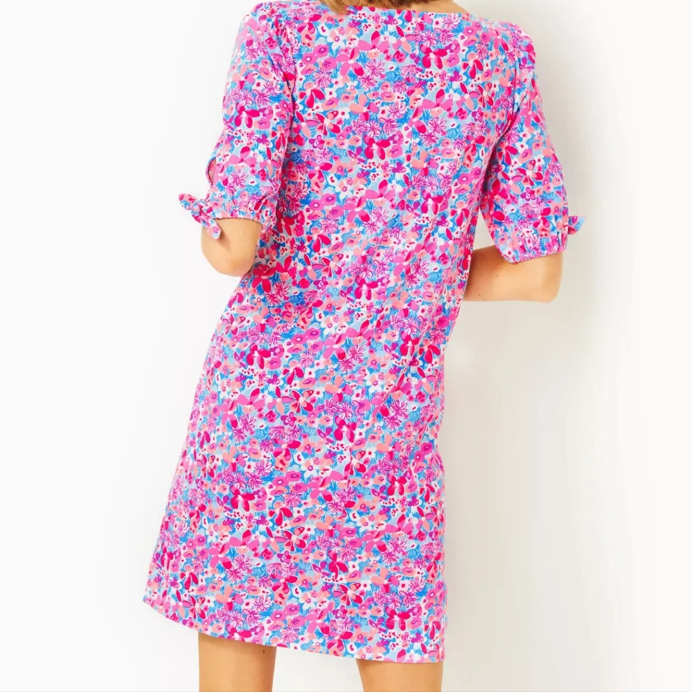 NWT Lilly Pulitzer Easley Short Sleeve Dress Aura Pink Baby Bloomer Large - Picture 5 of 6